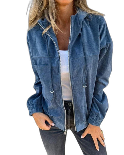 Effortless Black Jacket for Women with Collared Long Sleeve Cropped Casual Style