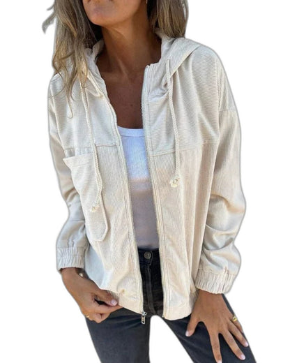 Effortless Black Jacket for Women with Collared Long Sleeve Cropped Casual Style