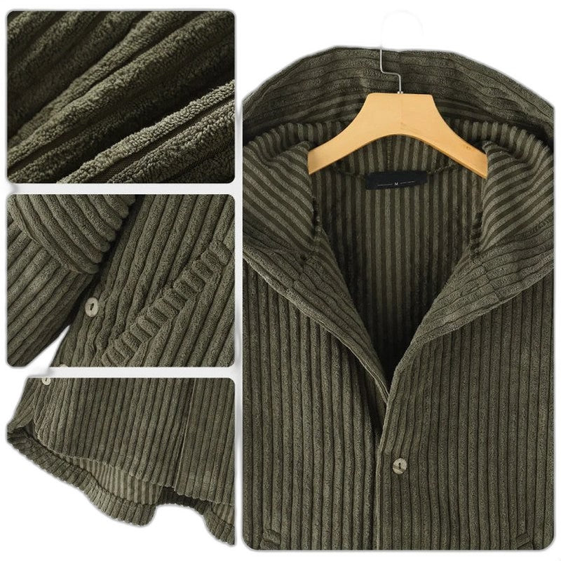 Effortless Black Knit Coat for Women with Long Sleeve Button Front Oversized Hooded Casual Style