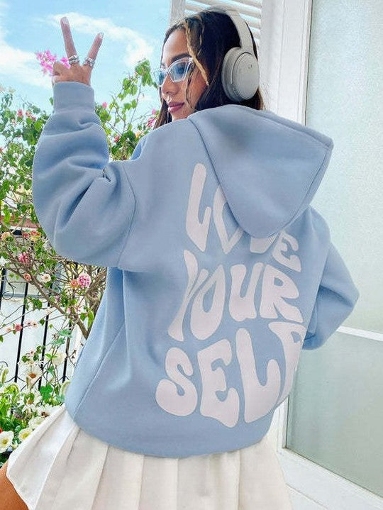Effortless Black Knit Hoodie for Women with Long Sleeve Drawstring Pockets Casual Style