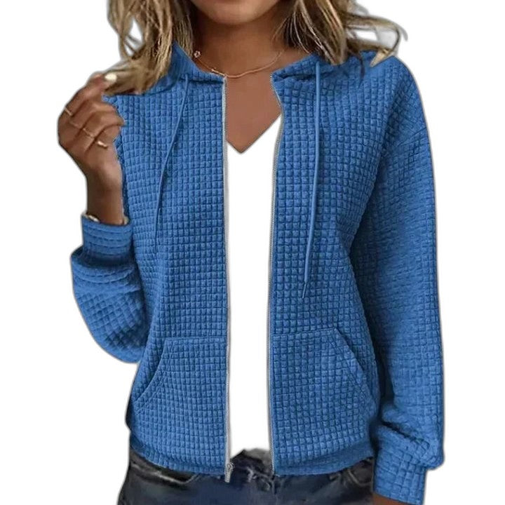 Effortless Black Knit Jacket for Women with Collared Long Sleeve Cropped Casual Style