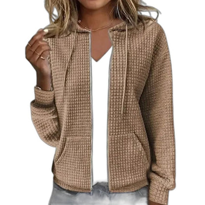 Effortless Black Knit Jacket for Women with Collared Long Sleeve Cropped Casual Style