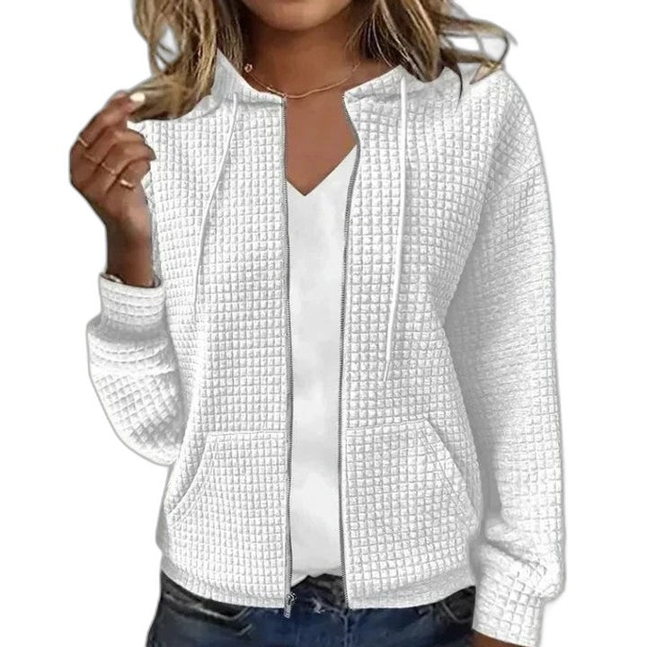 Effortless Black Knit Jacket for Women with Collared Long Sleeve Cropped Casual Style
