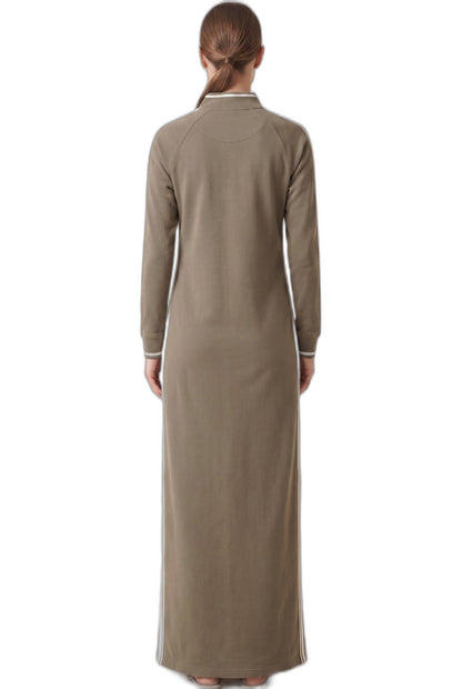Effortless Black Knit Maxi Dress for Women with Collared Long Sleeve Button Front Straight Leg Casual Style