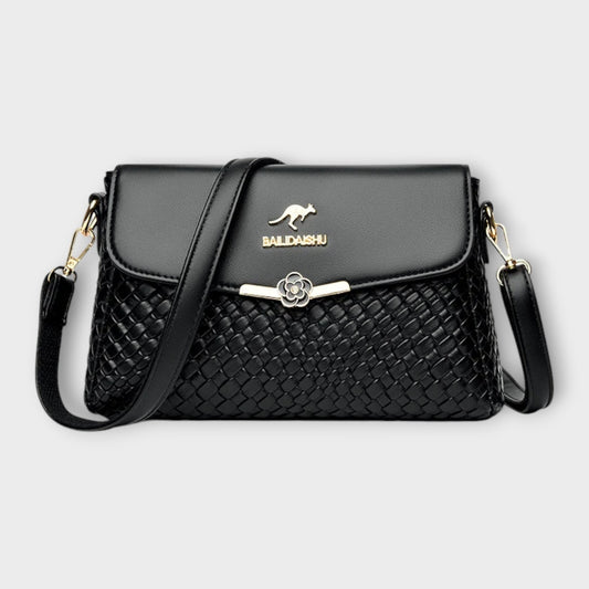 Effortless Black Leather Crossbody Bag for Women with Chain Strap Shoulder Casual Style
