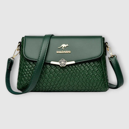 Effortless Black Leather Crossbody Bag for Women with Chain Strap Shoulder Casual Style