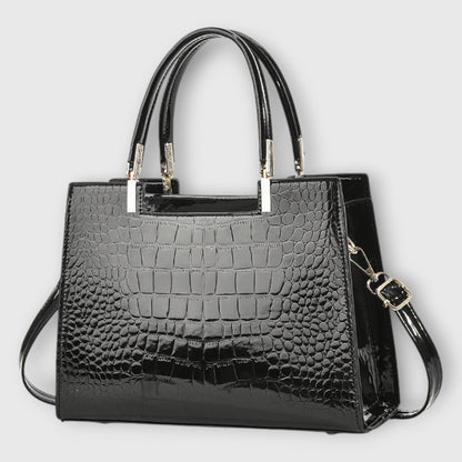 Effortless Black Leather Satchel Bag for Women with Chain Strap Casual Style