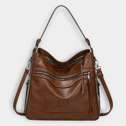 Effortless Black Leather Shoulder Bag for Women with Casual Style