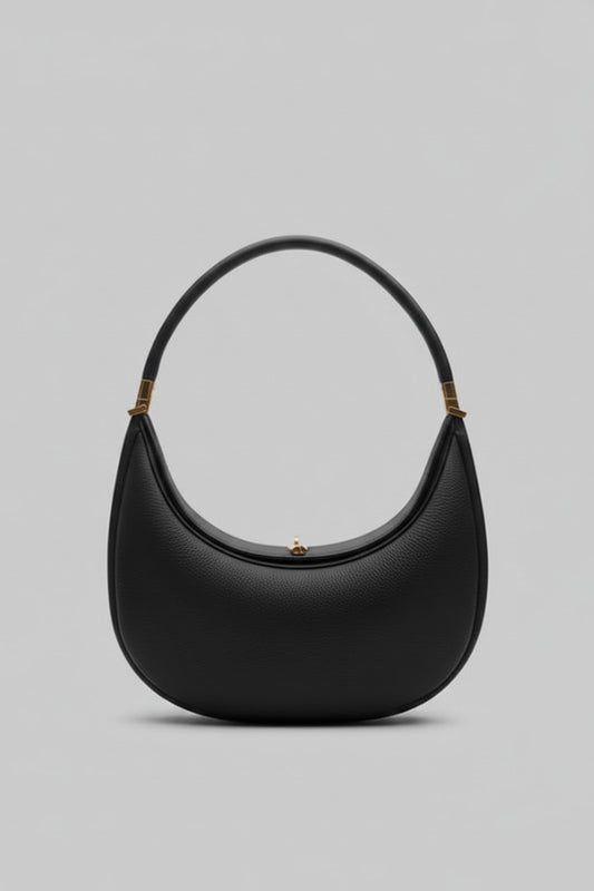 Effortless Black Leather Shoulder Bag for Women with Casual Style