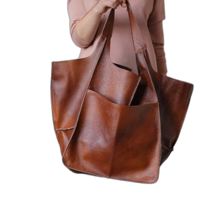 Effortless Black Leather Tote Bag for Women with Casual Style