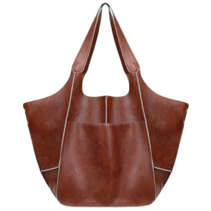 Effortless Black Leather Tote Bag for Women with Casual Style