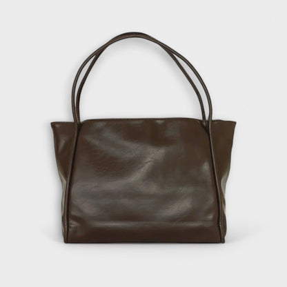 Effortless Black Leather Tote Bag for Women with Casual Style