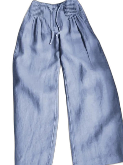 Effortless Black Linen Wide Leg Pants for Women with High Waisted Casual Style
