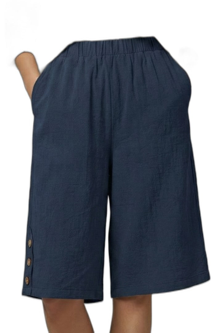 Effortless Black Shorts for Women with High Waisted Wide Leg Casual Style