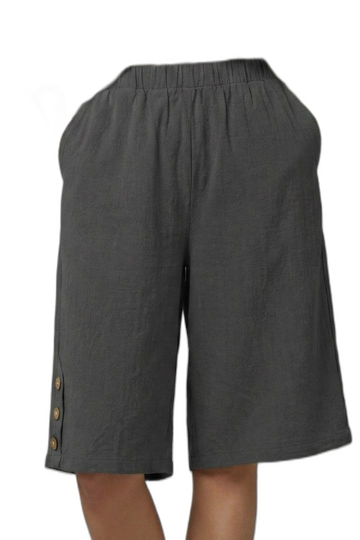 Effortless Black Shorts for Women with High Waisted Wide Leg Casual Style