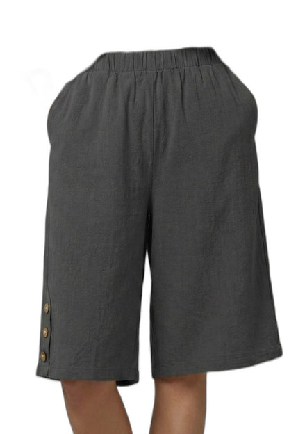 Effortless Black Shorts for Women with High Waisted Wide Leg Casual Style
