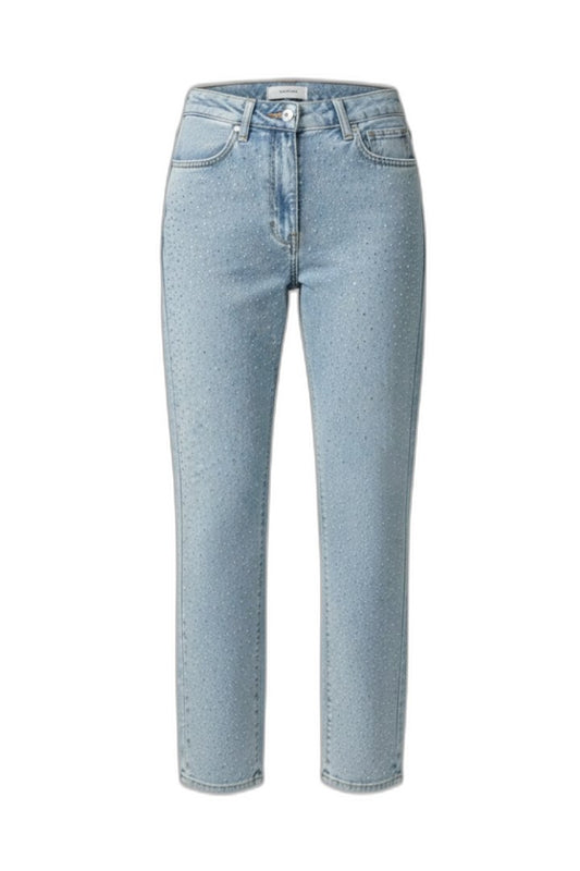 Effortless Blue Denim Jeans for Women with High Waisted Straight Leg Pockets Casual Style