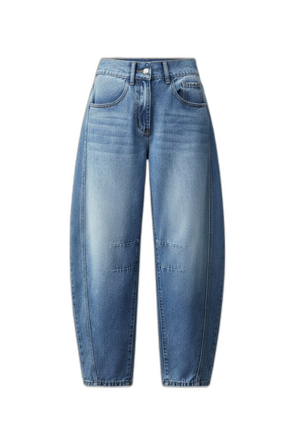 Effortless Blue Denim Jeans for Women with High Waisted Straight Leg Pockets Casual Style