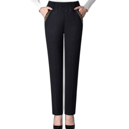 Effortless Blue Denim Jeans for Women with High Waisted Straight Leg Pockets Casual Style