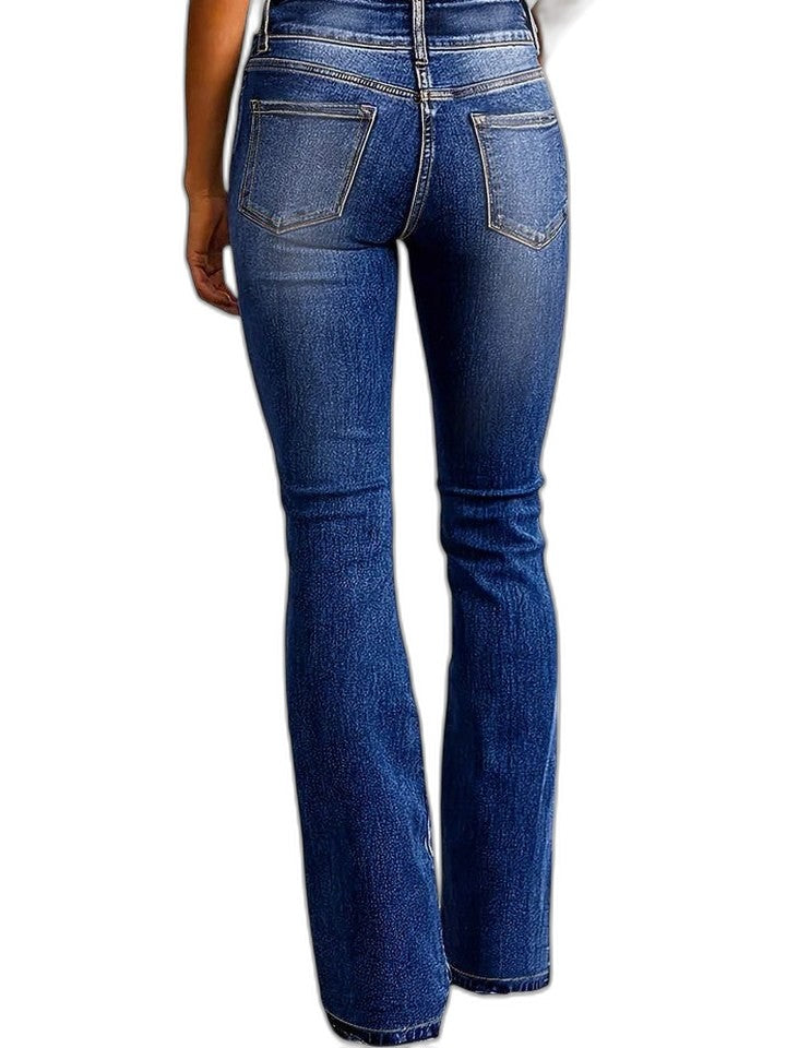 Effortless Blue Denim Jeans for Women with High Waisted Wide Leg Casual Style