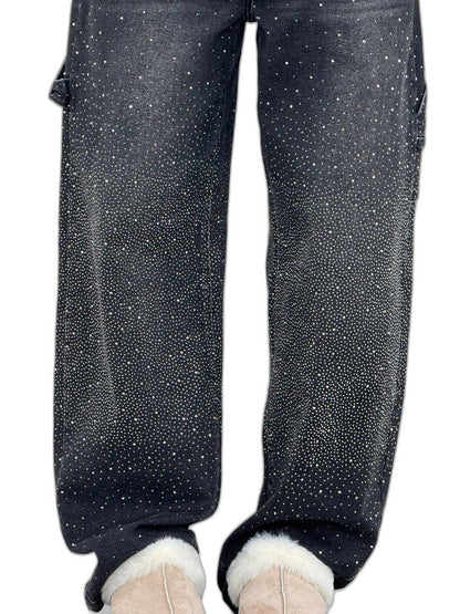 Effortless Blue Denim Jeans for Women with High Waisted Wide Leg Pockets Casual Style