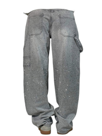 Effortless Blue Denim Jeans for Women with High Waisted Wide Leg Pockets Casual Style
