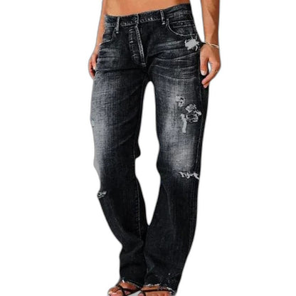 Effortless Blue Denim Jeans for Women with Straight Leg Casual Style