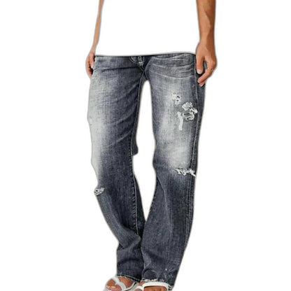 Effortless Blue Denim Jeans for Women with Straight Leg Pockets Casual Style