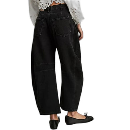 Effortless Blue Denim Jeans for Women with Wide Leg Casual Style