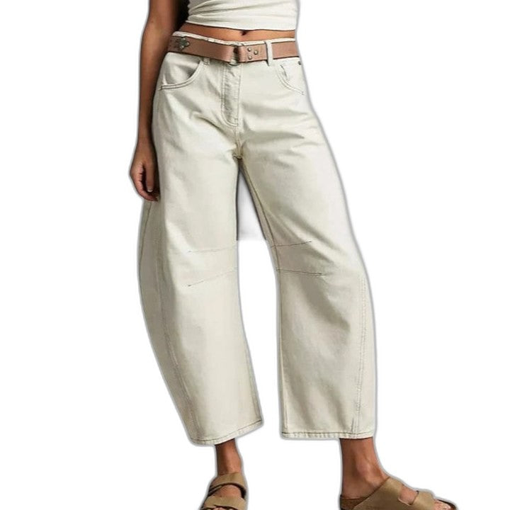 Effortless Blue Denim Jeans for Women with Wide Leg Casual Style