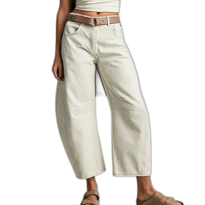 Effortless Blue Denim Jeans for Women with Wide Leg Casual Style