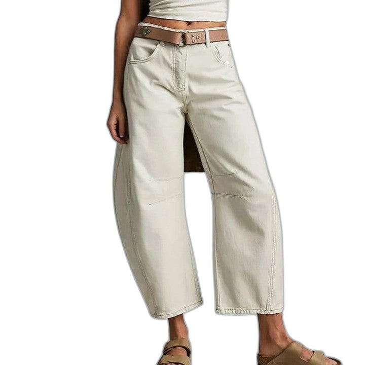Effortless Blue Denim Jeans for Women with Wide Leg Casual Style