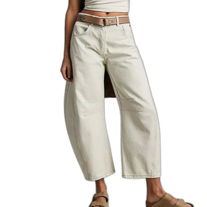 Effortless Blue Denim Jeans for Women with Wide Leg Casual Style