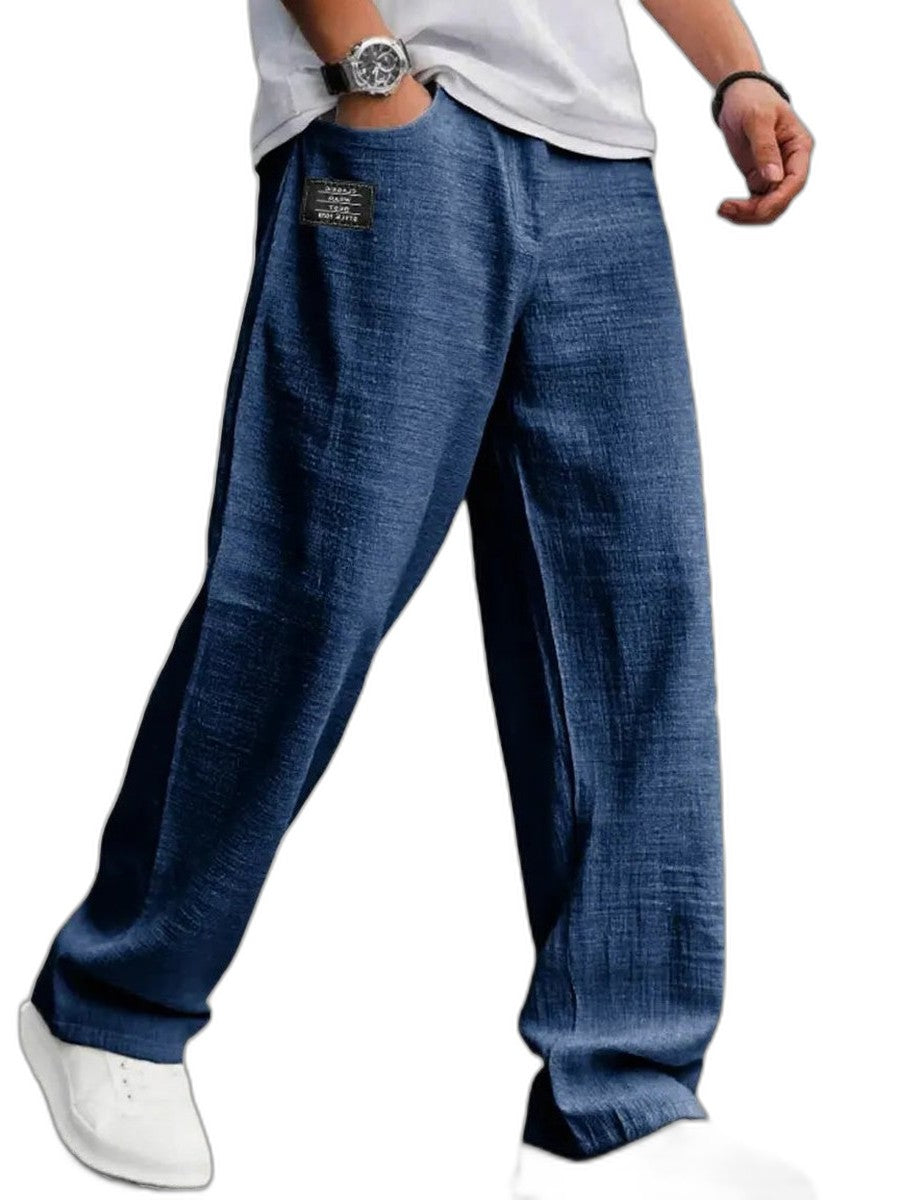 Effortless Blue Denim Wide Leg Pants for Women with High Waisted Casual Style