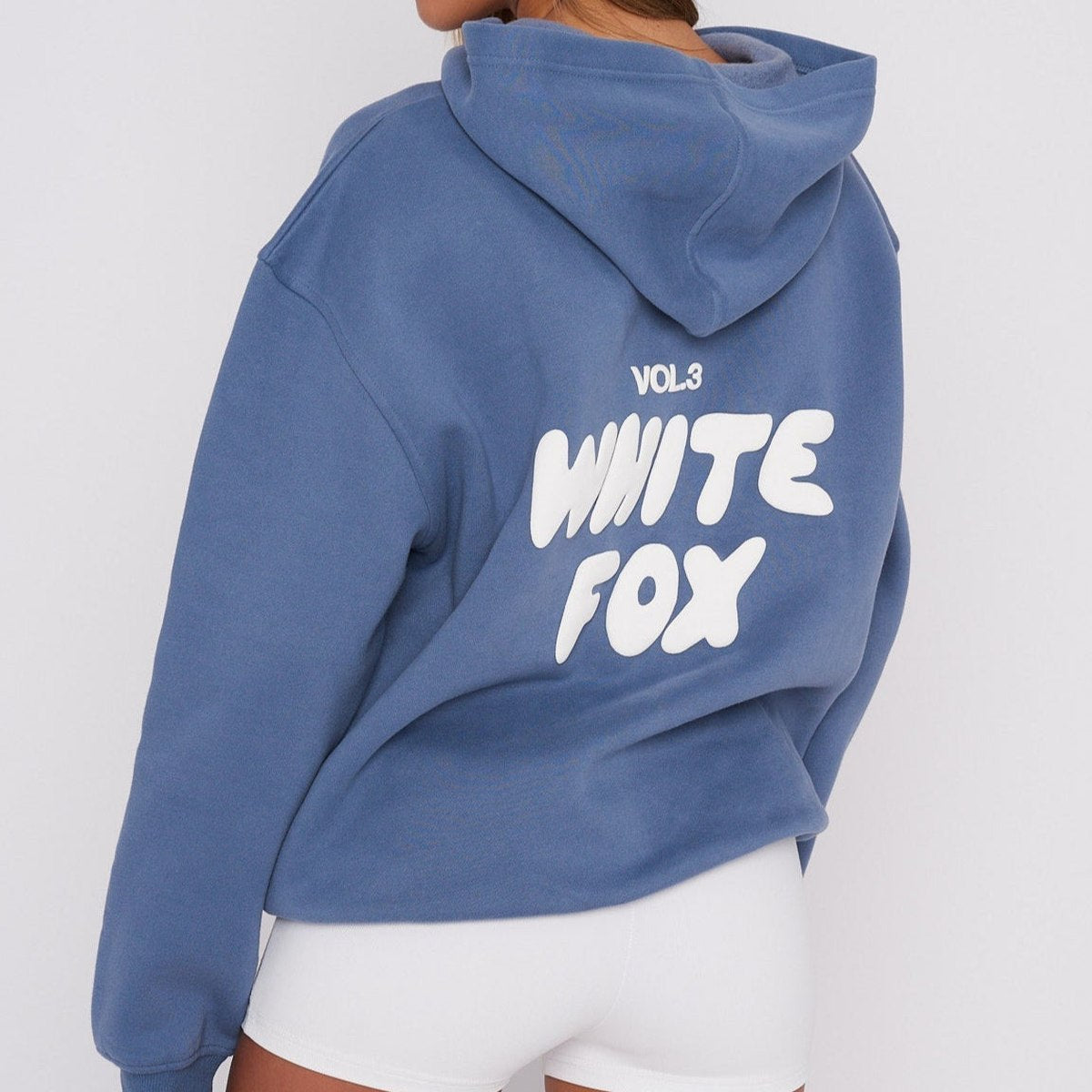 Effortless Blue Knit Hoodie for Women with Long Sleeve Oversized Casual Style