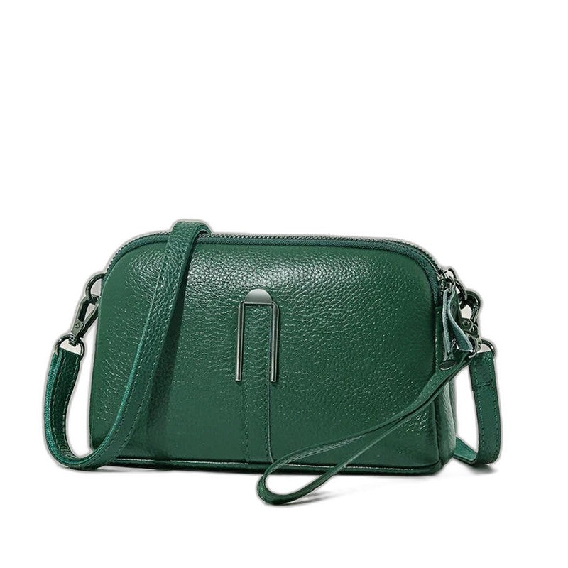 Effortless Blue Leather Crossbody Bag for Women with Casual Style