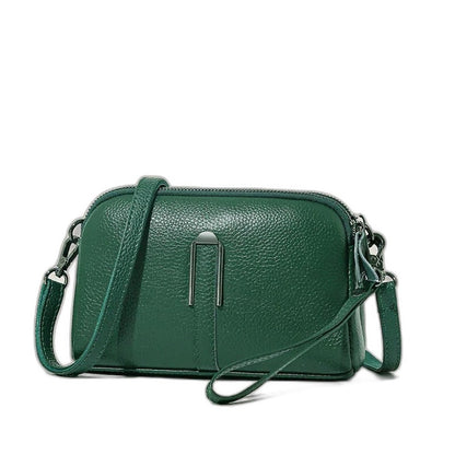 Effortless Blue Leather Crossbody Bag for Women with Casual Style