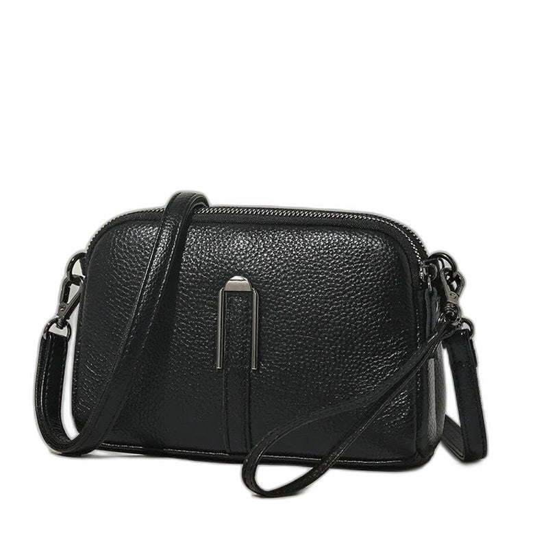 Effortless Blue Leather Crossbody Bag for Women with Casual Style