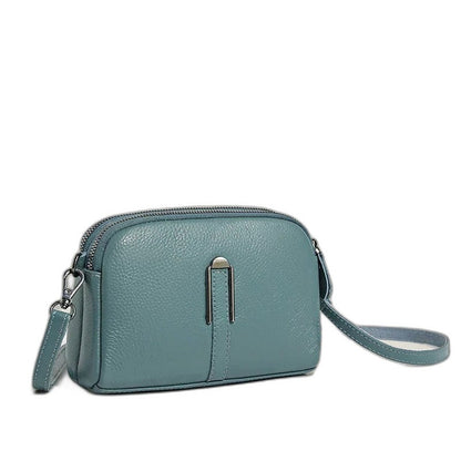 Effortless Blue Leather Crossbody Bag for Women with Shoulder Casual Style