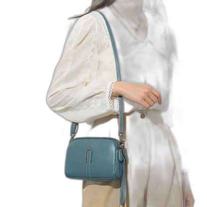 Effortless Blue Leather Crossbody Bag for Women with Shoulder Casual Style