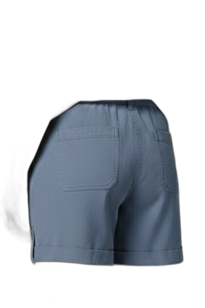 Effortless Blue Linen Shorts for Women with High Waisted Drawstring Pockets Casual Style