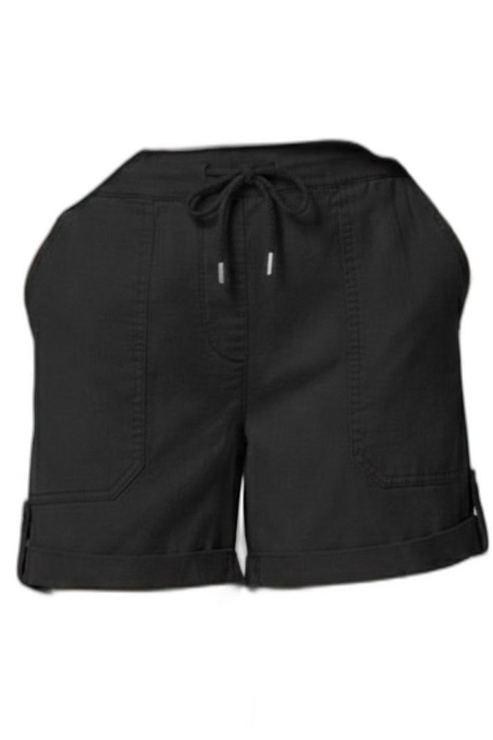 Effortless Blue Linen Shorts for Women with High Waisted Drawstring Pockets Casual Style