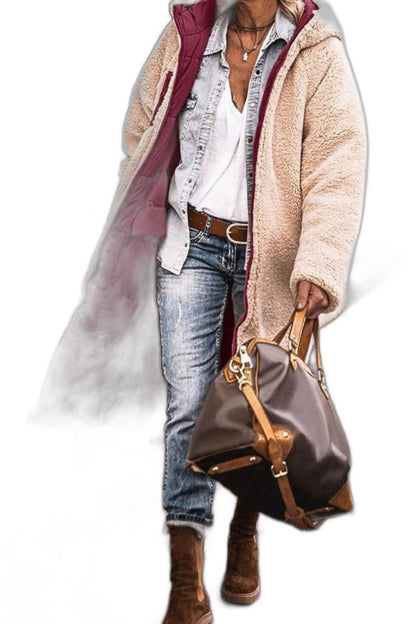 Effortless Brown Coat for Women with Collared Long Sleeve Belted Oversized Casual Style