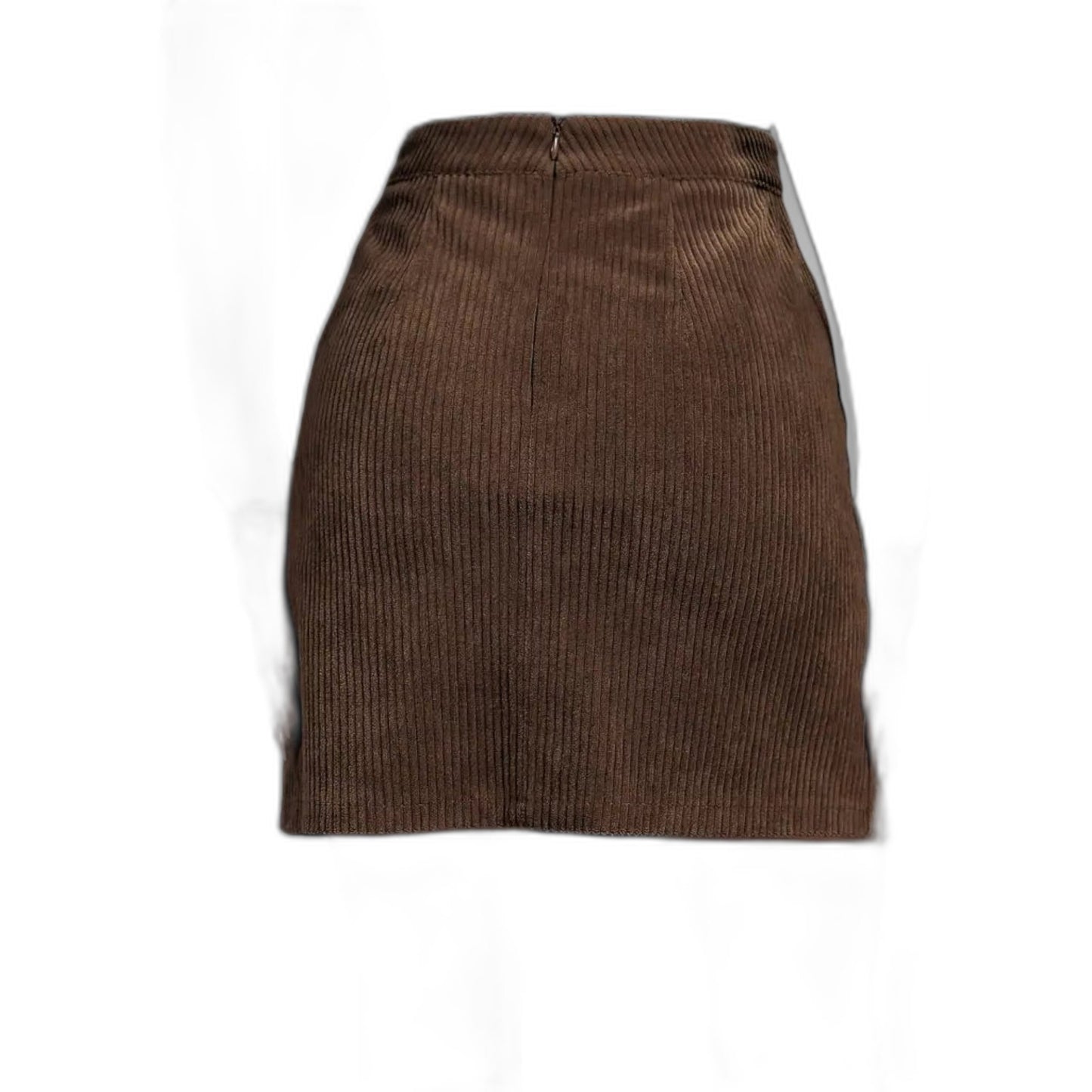 Effortless Brown Corduroy Skirt for Women with High Waisted Casual Style