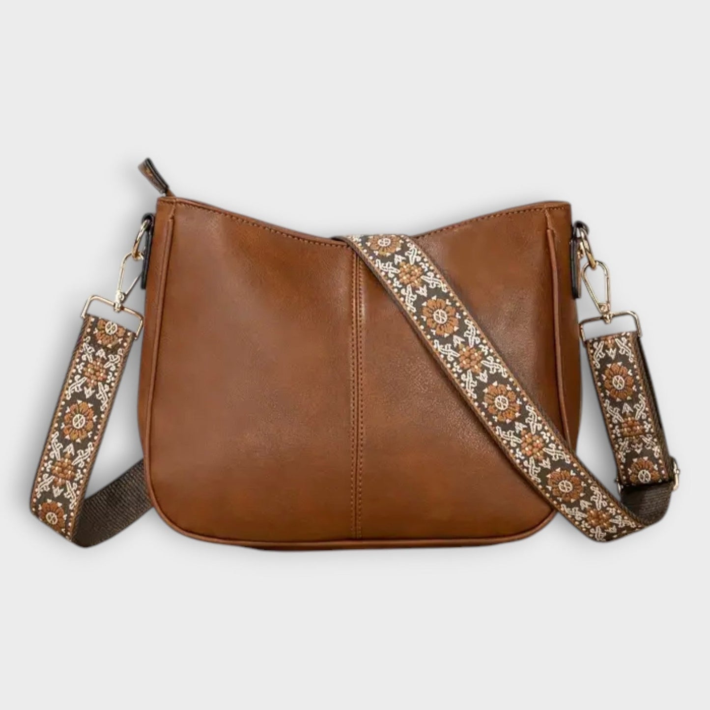 Effortless Brown Leather Crossbody Bag for Women with Casual Style