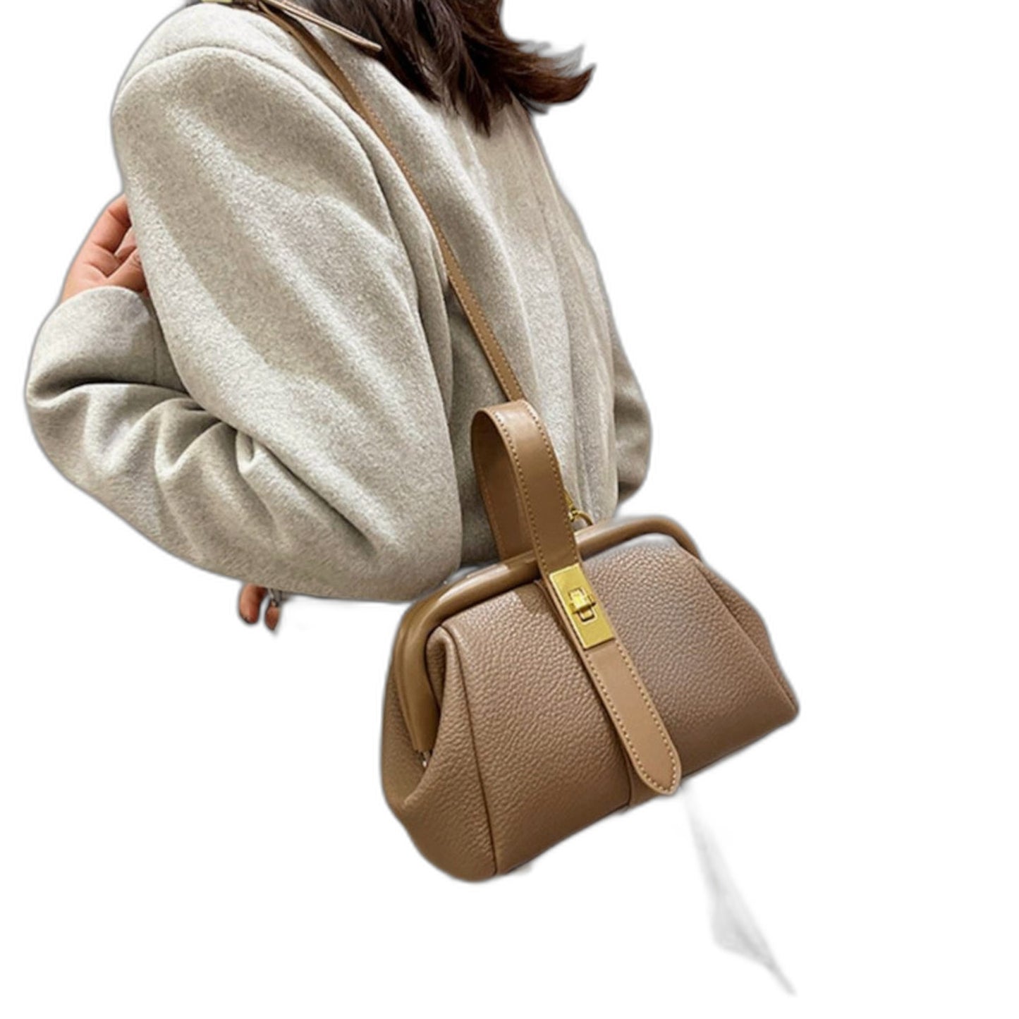 Effortless Brown Leather Crossbody Bag for Women with Casual Style
