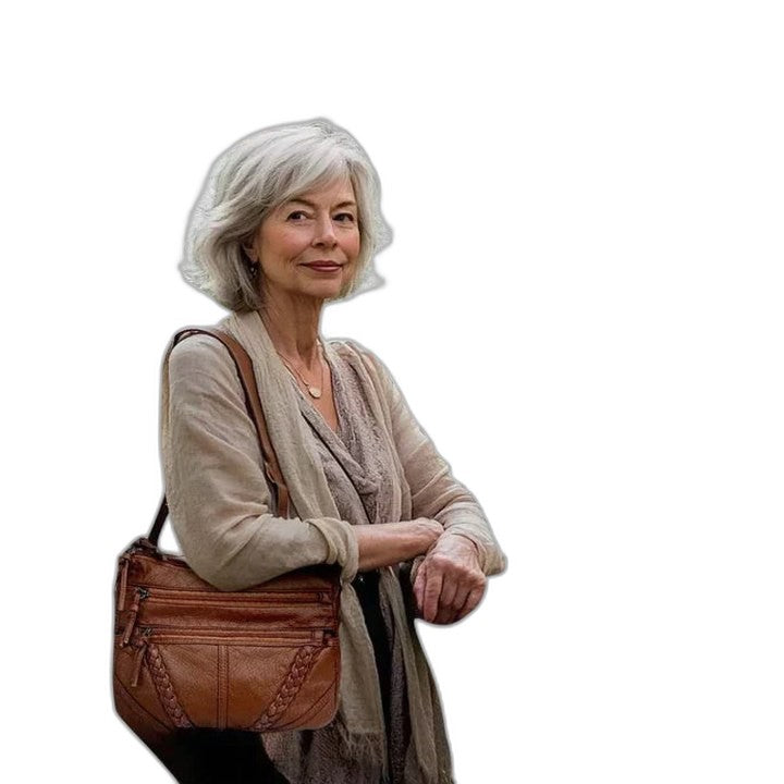 Effortless Brown Leather Crossbody Bag for Women with Chain Strap Casual Style