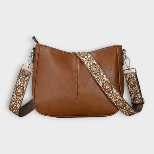 Effortless Brown Leather Crossbody Bag for Women with Shoulder Casual Style