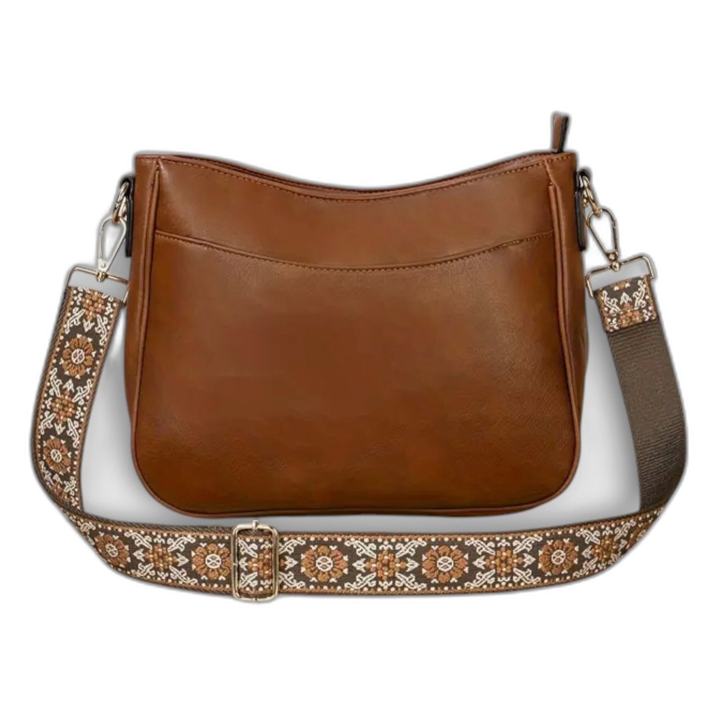 Effortless Brown Leather Crossbody Bag for Women with Shoulder Casual Style