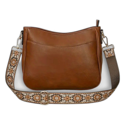 Effortless Brown Leather Crossbody Bag for Women with Shoulder Casual Style